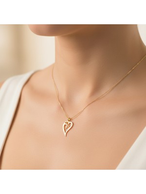 Tabitala TabiTela 8 ayar altın kolye ucu kalp GM821 1 gr