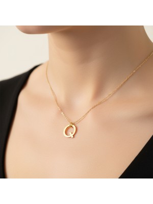 Tabitala TabiTela 14 ayar altın kolye ucu "Q"harfi GM694 1 gr