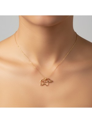 Tabitala TabiTela 14 ayar altın kolye ucu fil GM338 0.5 gr