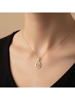 Tabitala TabiTela 14 ayar altın kolye ucu nota GM1227 1 gr