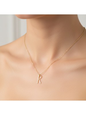 Tabitala TabiTela 8 ayar altın kolye ucu "R"harfi GM730 1 gr
