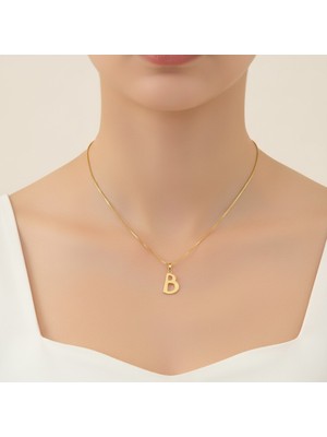 TabiTela 14 ayar altın kolye ucu Harf B   GM2706 1 gr