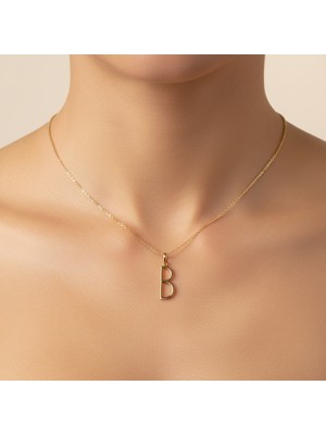 TabiTela 14 ayar altın kolye ucu Harf B   GM2677 1 gr