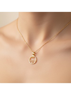 Tabitala TabiTela 14 ayar altın kolye ucu güneş GM428 1 gr