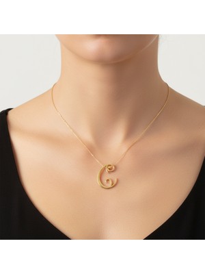 Tabitala TabiTela 14 ayar altın kolye ucu "C"harfi GM668 1 gr