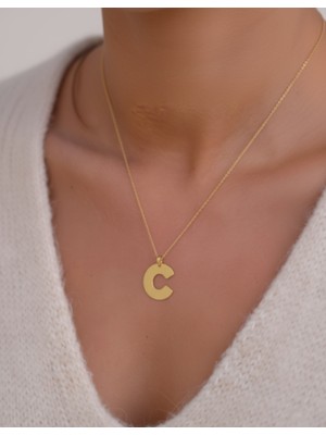 Tabitela 8 Ayar Altın Kolye Ucu Harf C   GM2864 1 gr