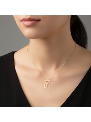 Tabitala TabiTela 14 ayar altın kolye ucu "F"harfi GM603 1 gr