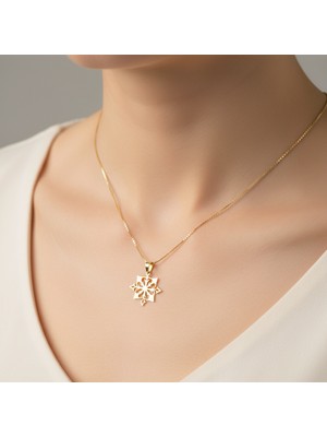 TabiTela 8 ayar altın kolye ucu kar tanesi GM1859 0.5 gr