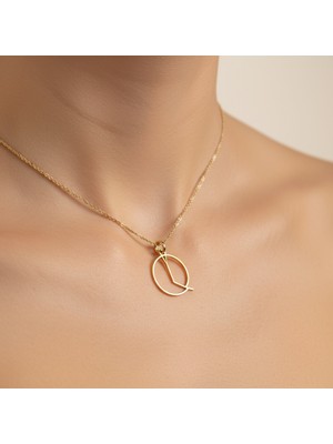 Tabitala TabiTela 14 ayar altın kolye ucu "Q"harfi GM695 1 gr