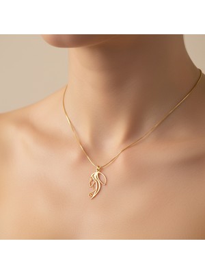 Tabitala TabiTela 14 ayar altın kolye ucu kız GM216 0.5 gr