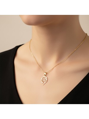 TabiTela 14 ayar altın kolye ucu Horus'un Gözü   GM1709 0.5 gr