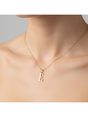 Tabitela 14 Ayar Altın Kolye Ucu Harf E   GM2886 1 gr