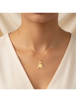 Tabitala TabiTela 14 ayar altın kolye ucu yılbaşı Ağacı ya Noel Ağacı GM282 1 gr