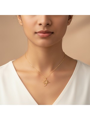 Tabitala TabiTela 14 ayar altın kolye ucu güneş GM1122 0.5 gr