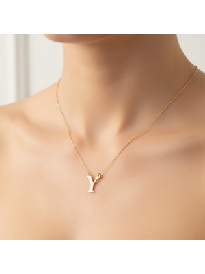 Tabitala TabiTela 14 ayar altın kolye ucu "Y"harfi GM714 1 gr