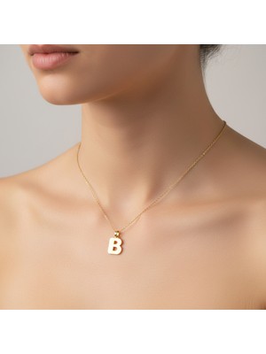 Tabitela 14 Ayar Altın Kolye Ucu Harf B   GM2712 0.5 gr