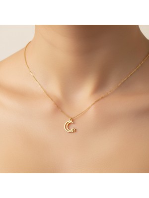 Tabitala TabiTela 14 ayar altın kolye ucu ay GM376 1 gr