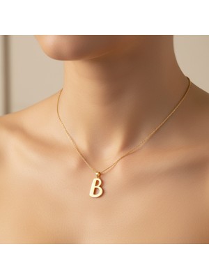 TabiTela 14 ayar altın kolye ucu Harf B   GM2725 0.5 gr