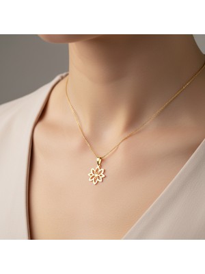 Tabitela 14 Ayar Altın Kolye Ucu Taç Yaprağı   GM2015 0.5 gr