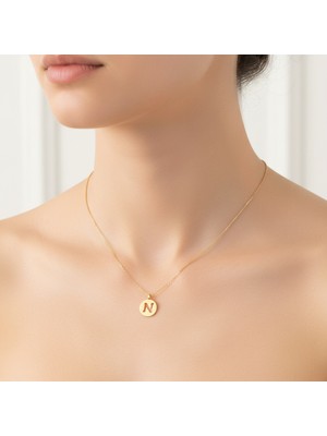 Tabitala TabiTela 8 ayar altın kolye ucu "N"harfi GM267 0.5 gr