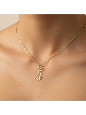 Tabitala TabiTela 14 ayar altın kolye ucu kedi GM339 1 gr