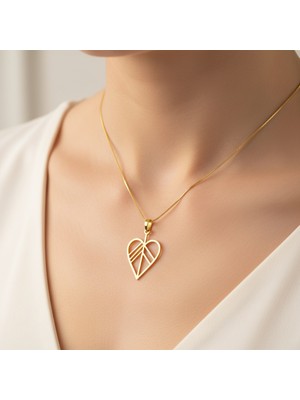TabiTela 8 ayar altın kolye ucu ok kalbin içinden   GM1557 1 gr