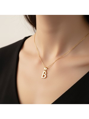 TabiTela 14 ayar altın kolye ucu Harf B   GM2688 1 gr