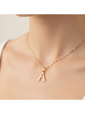 Tabitela 8 Ayar Altın Kolye Ucu Harf A   GM2880 0.5 gr