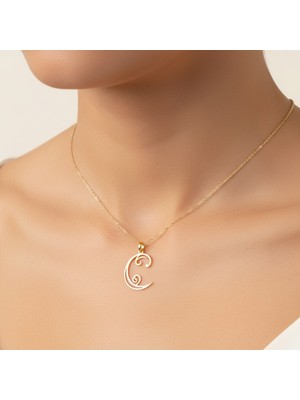 Tabitala TabiTela 8 ayar altın kolye ucu "C"harfi GM669 1 gr