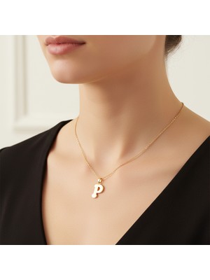 TabiTela 8 ayar altın kolye ucu Harf P   GM2958 1 gr