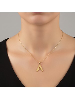 TabiTela 8 ayar altın kolye ucu Harf A   GM2605 1 gr