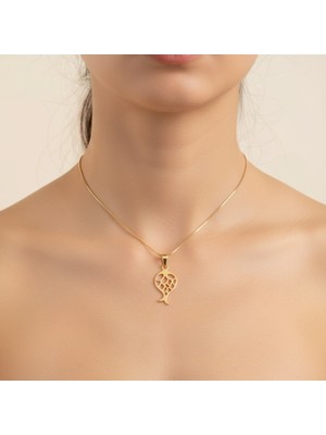 Tabitela 8 Ayar Altın Kolye Ucu Balık GM1722 0.5 gr