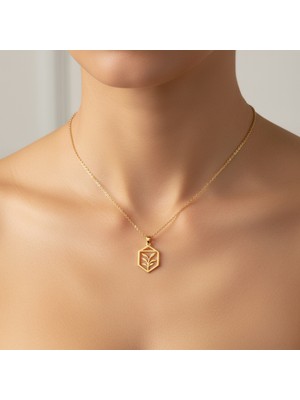 Tabitala TabiTela 8 ayar altın kolye ucu yaprak GM1190 1 gr