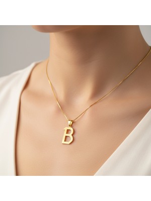 TabiTela 14 ayar altın kolye ucu Harf B   GM2702 1 gr