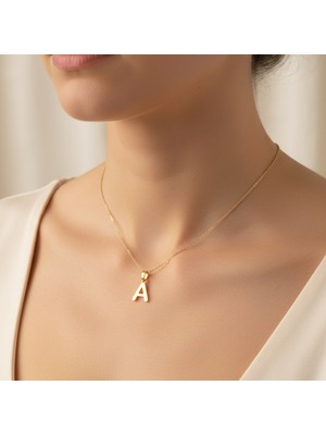 TabiTela 14 ayar altın kolye ucu Harf A   GM2618 1 gr
