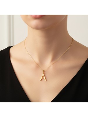 Tabitela 8 Ayar Altın Kolye Ucu Harf A   GM2634 0.5 gr