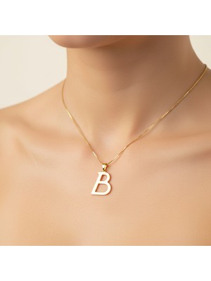 TabiTela 8 ayar altın kolye ucu Harf B   GM2698 1 gr
