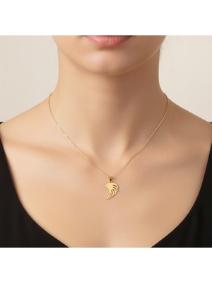 TabiTela 14 ayar altın kolye ucu melek kanatları   GM1566 0.5 gr