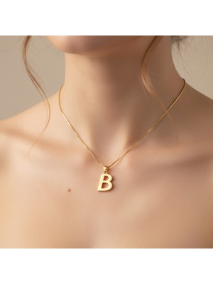 TabiTela 14 ayar altın kolye ucu Harf B   GM2680 0.5 gr