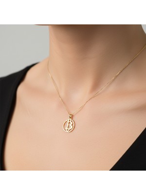 Tabitala TabiTela 14 ayar altın kolye ucu bitcoin GM188 0.5 gr