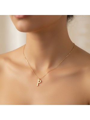 Tabitala TabiTela 8 ayar altın kolye ucu "P"harfi GM723 0.5 gr