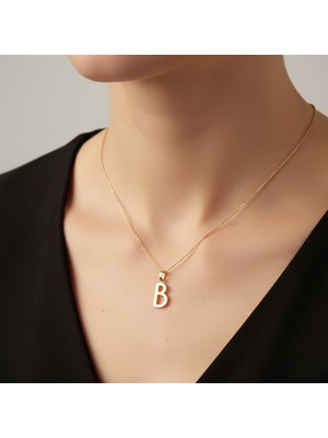 Tabitela 14 Ayar Altın Kolye Ucu Harf B   GM2686 1 gr