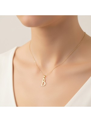 TabiTela 14 ayar altın kolye ucu Harf B   GM2715 0.5 gr