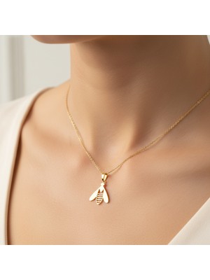 TabiTela 14 ayar altın kolye ucu arı GM1898 0.5 gr