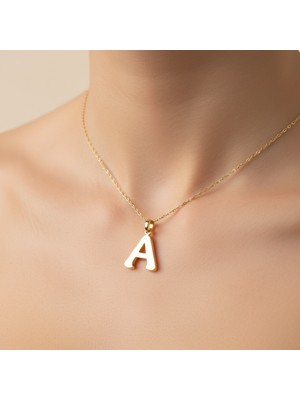 Tabitela 14 Ayar Altın Kolye Ucu Harf A   GM2604 0.5 gr