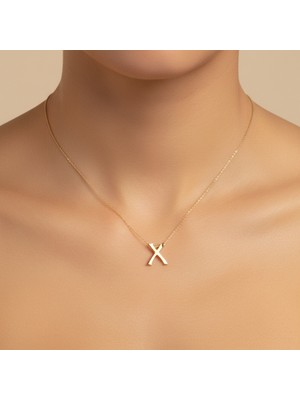 Tabitala TabiTela 14 ayar altın kolye ucu "X"harfi GM700 1 gr