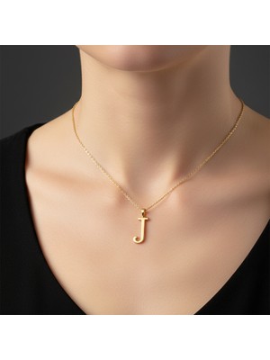 TabiTela 14 ayar altın kolye ucu Harf J   GM2790 0.5 gr