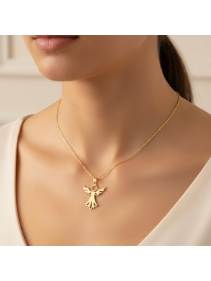TabiTela 14 ayar altın kolye ucu melek   GM3260 1 gr