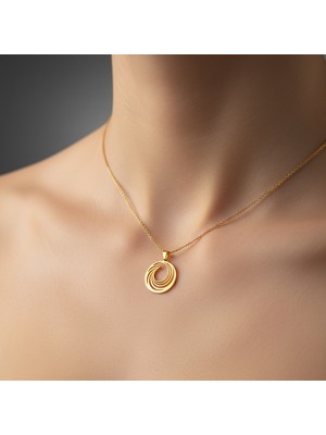 TabiTela 14 ayar altın kolye ucu Fibonacci   GM1719 0.5 gr