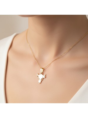 TabiTela 14 ayar altın kolye ucu inek   GM2288 1 gr